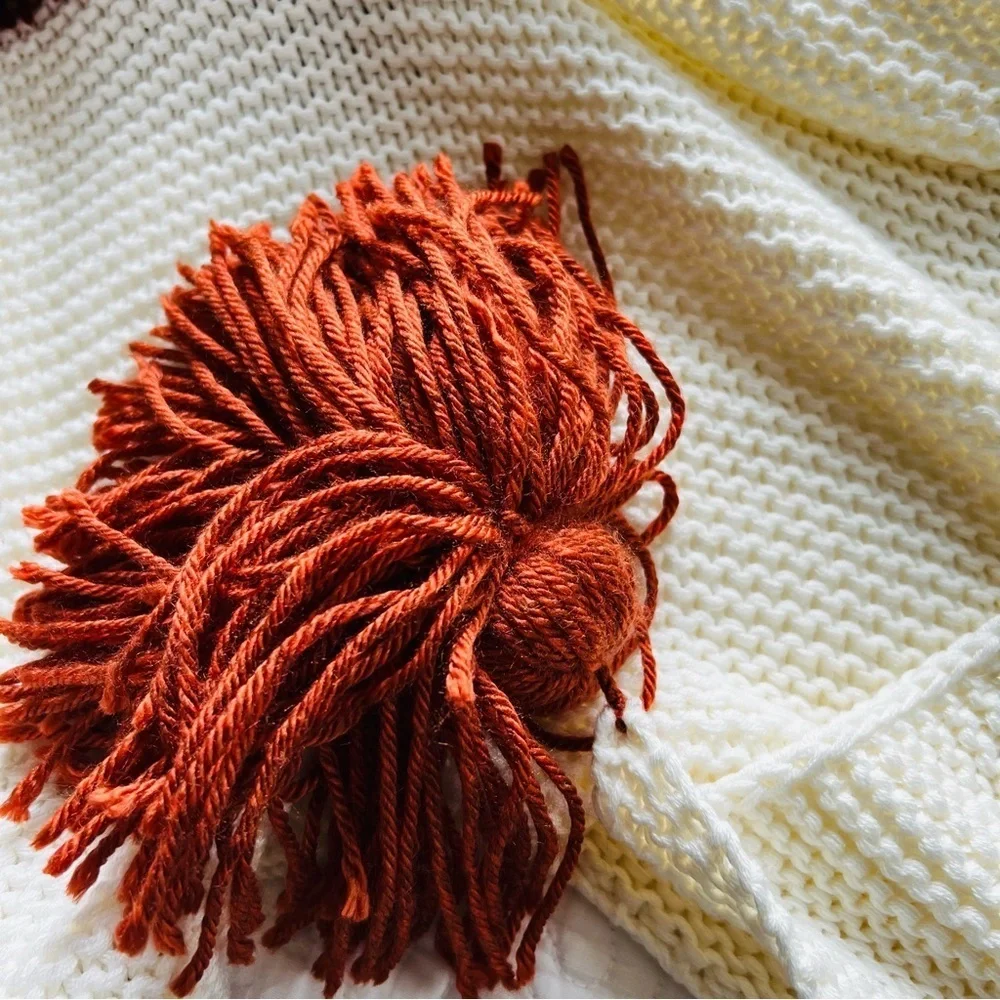 50”x70” Pom Pom throw blanket,bohemian decor bedcover.